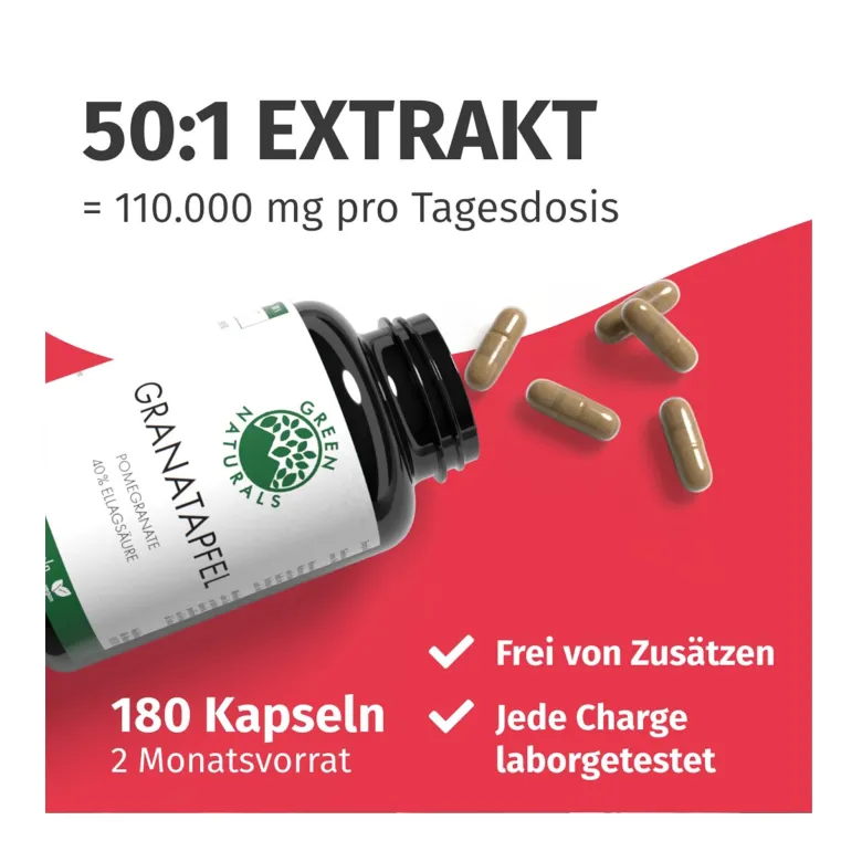 Green Naturlas Granatapfel Kapseln, 180 St