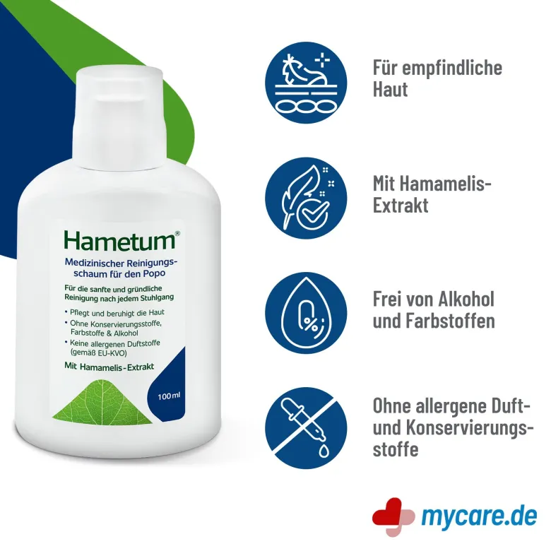Hametum Medizinischer Reinigungsschaum für den Popo, 100 ml