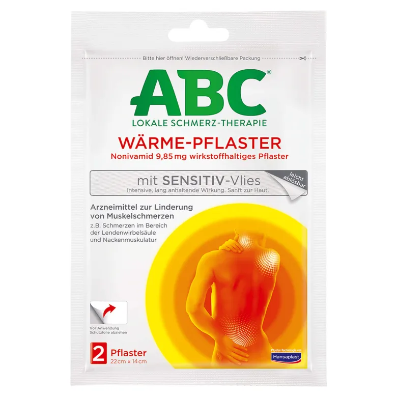 Hansaplast ABC Wärme-Pflaster mit Sensitiv-Vlies 14x10 cm, 2 St