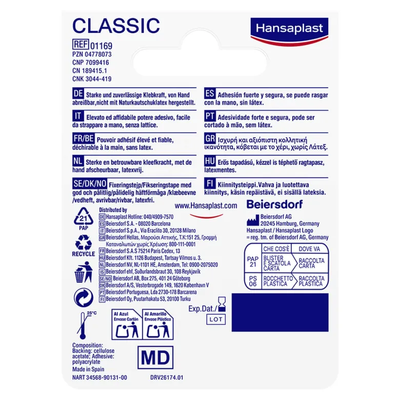 Hansaplast Fixierpflaster Classic 5m x 2,5cm, 1 St