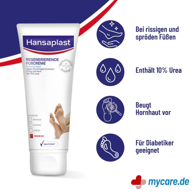 Hansaplast Regenerierende Fußcreme 10% Urea, 100 ml