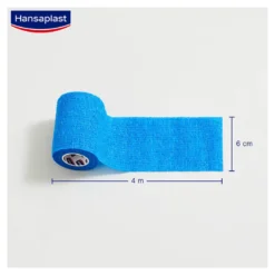Hansaplast Selbsthaftende Fixierbinde 4 m x 6 cm blau, 1 St