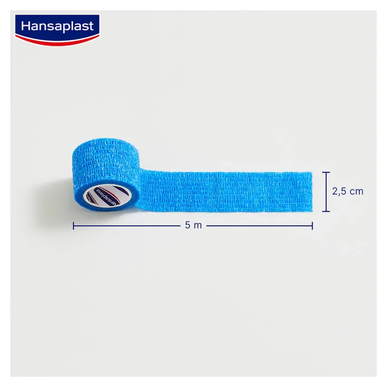 Hansaplast Selbsthaftender Fingerverband 5 m x 2,5 cm blau, 1 St