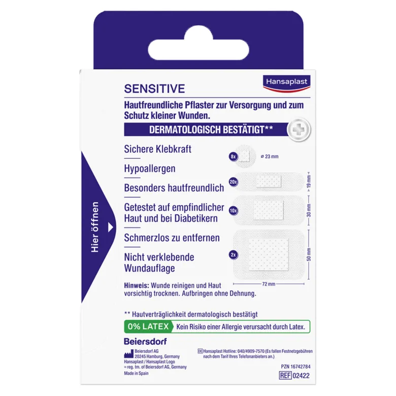 Hansaplast Sensitive hypoallergene Pflasterstrips, 40 St