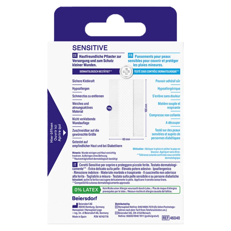 Hansaplast Sensitive Pflaster 1 m x 6 cm, 1 St