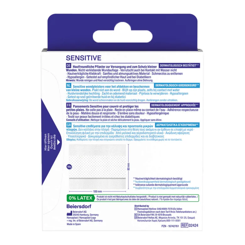 Hansaplast Sensitive Pflaster 1 m x 8 cm, 1 St