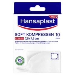 Hansaplast Soft Kompresse 7,5 x 7,5 cm steril, 5X2 St