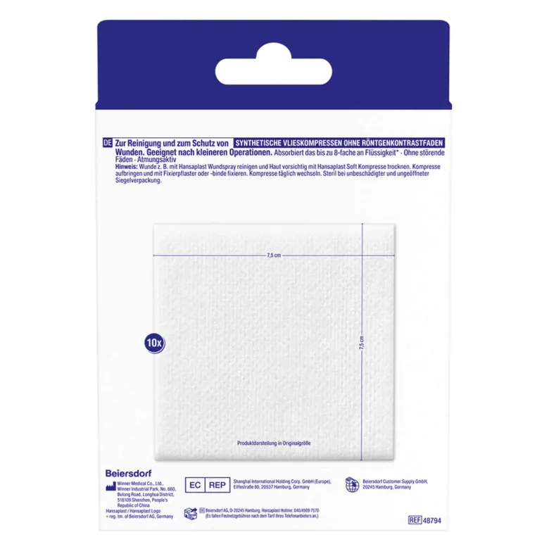 Hansaplast Soft Kompresse 7,5 x 7,5 cm steril, 5X2 St