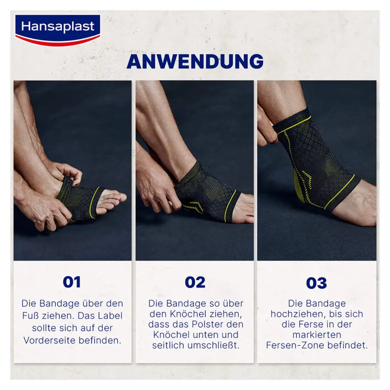 Hansaplast Sport Fußgelenk-Bandage Größe S/M, 1 St