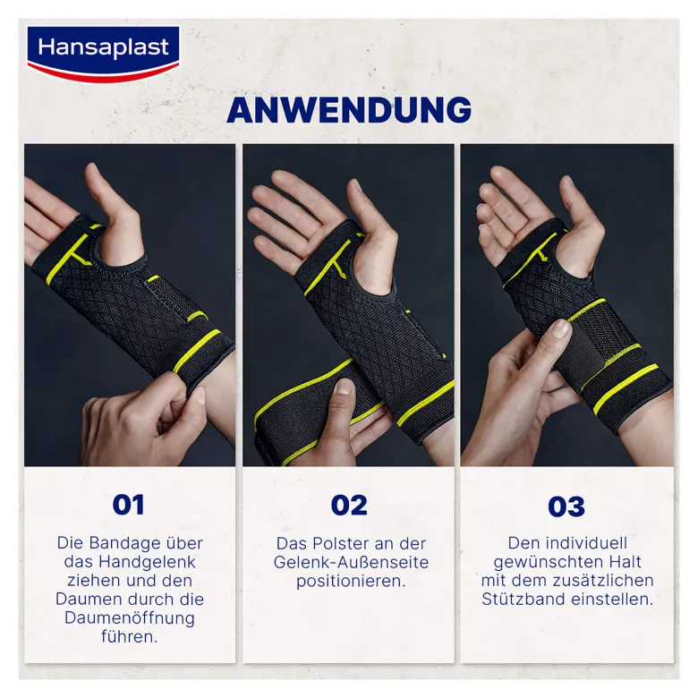 Hansaplast Sport Handgelenk-Bandage Größe S/M, 1 St