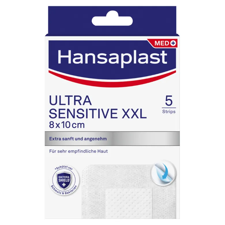 Hansaplast Ultra Sensitive Wundverband XXL 8 x 10 cm, 5 St