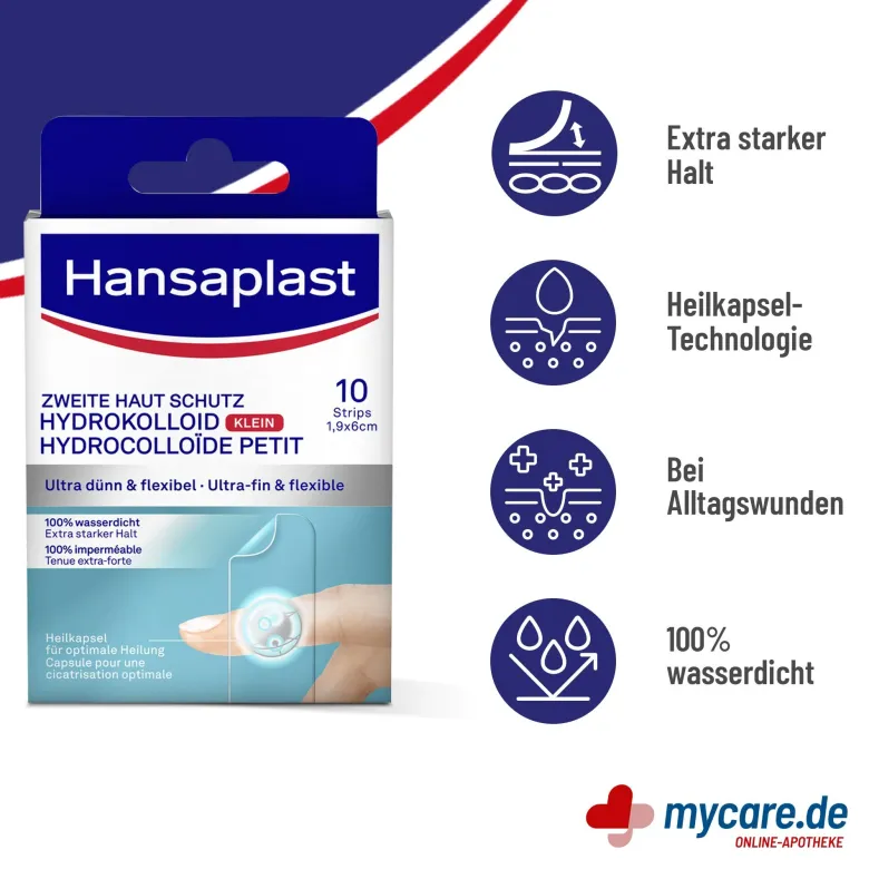 Hansaplast Zweite Haut Schutz Pflaster klein, 10 St