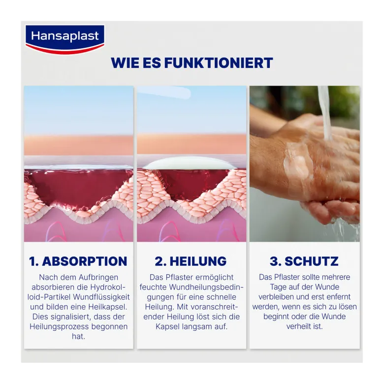 Hansaplast Zweite Haut Schutz Pflaster groß, 3 St