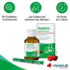 Hedelix Hustensirup mit Himbeer-Kirsch-Geschmack, 100 ml