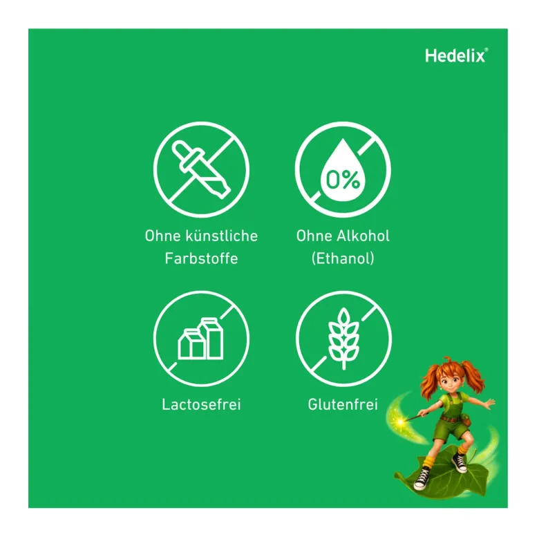Hedelix Hustensirup mit Himbeer-Kirsch-Geschmack, 100 ml