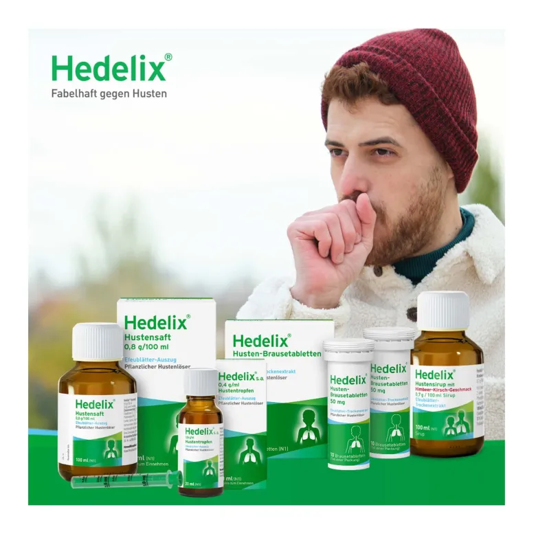 Hedelix Hustensirup mit Himbeer-Kirsch-Geschmack, 100 ml