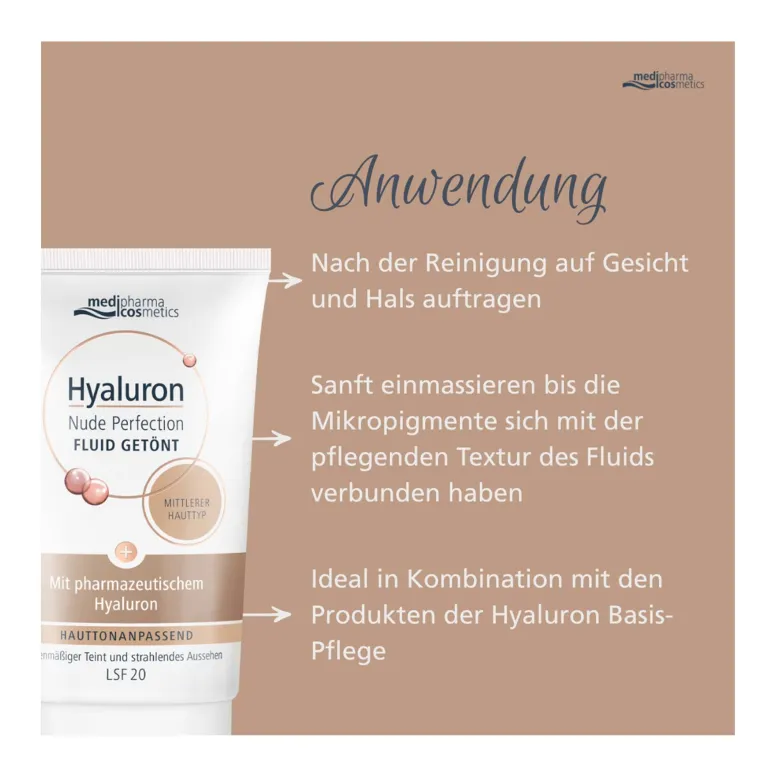 Hyaluron Nude Perfection getöntes Fluid LSF 20 medi., 50 ml