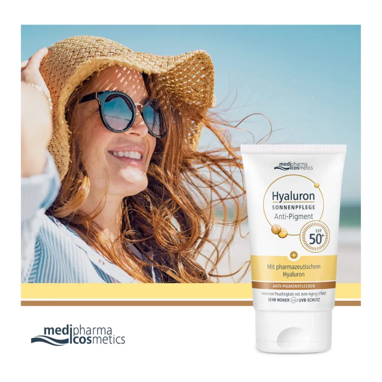 Hyaluron Sonnenpflege Gesicht Anti-Pigment & Anti-Age LSF50, 50 ml
