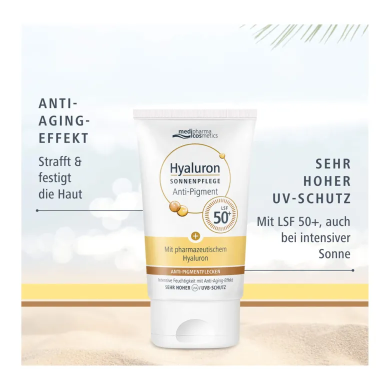Hyaluron Sonnenpflege Gesicht Anti-Pigment & Anti-Age LSF50, 50 ml