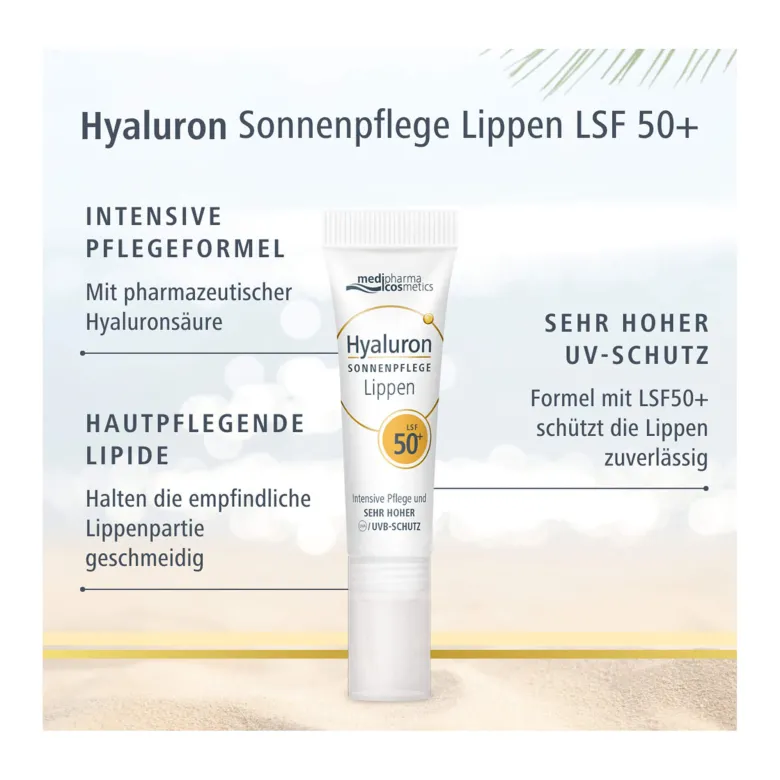 Hyaluron Sonnenpflege Lippen LSF 50+, 7 ml