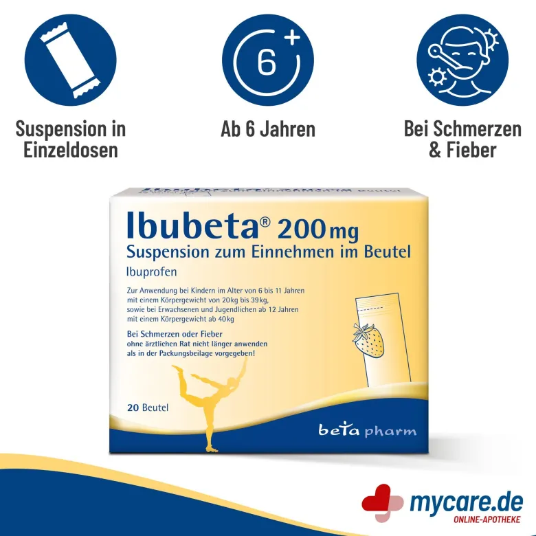Ibubeta 200 mg Suspension zum Einnehmen im Beutel, 20 St