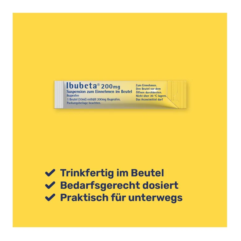 Ibubeta 200 mg Suspension zum Einnehmen im Beutel, 20 St