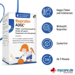Ibuprofen Adgc Fieber- und Schmerzsaft für Kinder 40 mg/ml, 100 ml