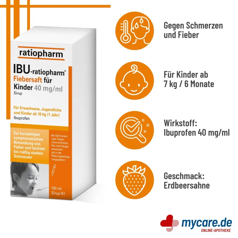 IBU-ratiopharm Fiebersaft für Kinder 40 mg/ml, 100 ml