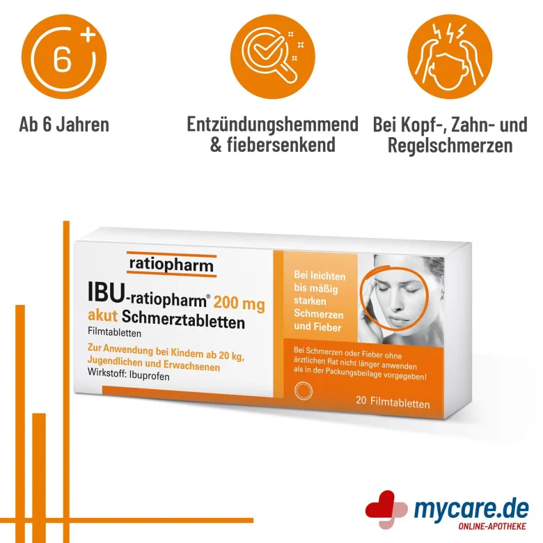 IBU-ratiopharm 200 mg akut Schmerztabletten, 20 St