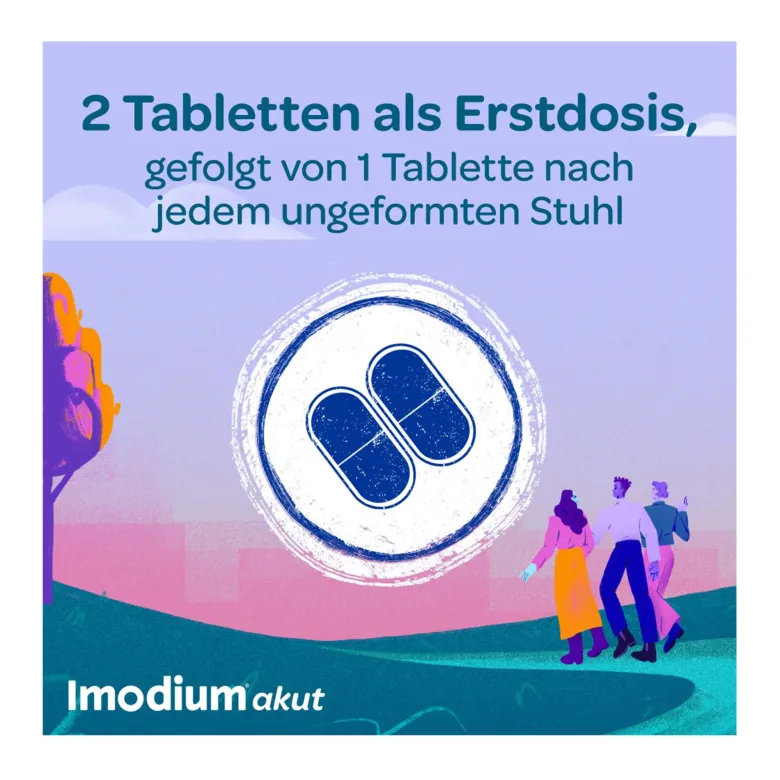 Imodium akut Duo 2 mg/125 mg Tabletten bei akutem Durchfall, 12 St
