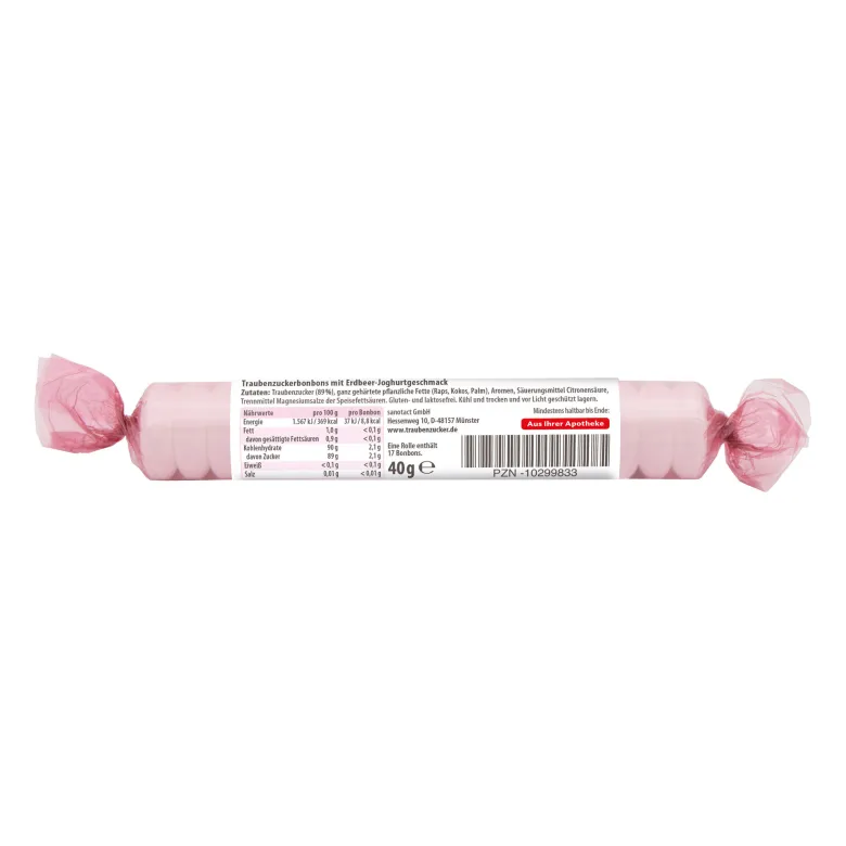 Intact Traubenzucker Erdbeere Joghurt Rolle, 40 g