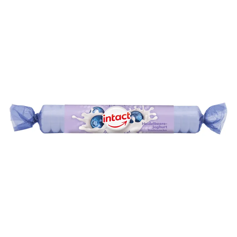 Intact Traubenzucker Heidelbeere Joghurt Rolle, 40 g