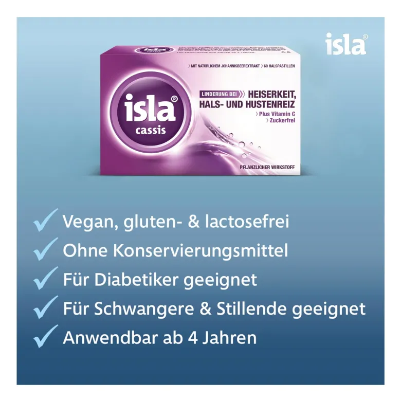 isla cassis Halspastillen bei Halskratzen und Reizhusten, 60 St