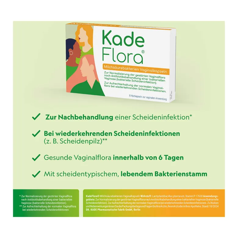 KadeFlora Milchsäurebakterien Vaginalkapseln, 6 St