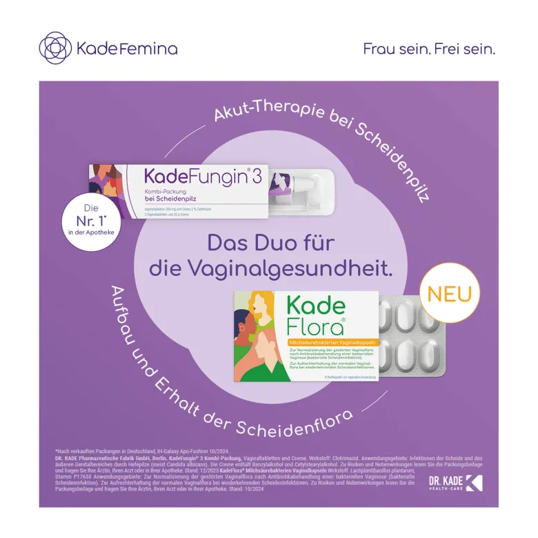 KadeFlora Milchsäurebakterien Vaginalkapseln, 6 St