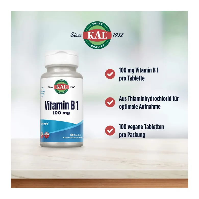 KAL Vitamin B1 100 mg Tabletten, 100 St