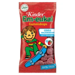 Kinder Em-eukal Coole Walderdbeere Gummidrops zuckerhaltig, 75 g