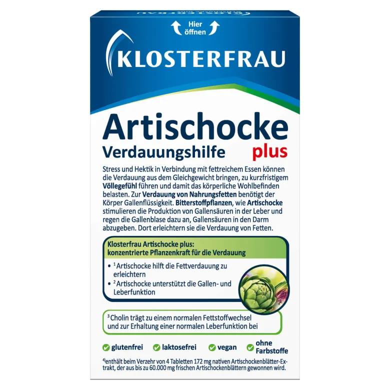 Klosterfrau Artischocke Verdauungshilfe plus Tabletten, 30 St