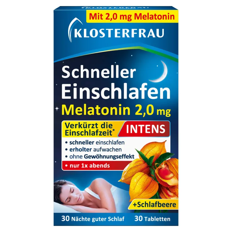 Klosterfrau Schneller Einschlafen 2,0 mg Melatonin Intens, 30 St