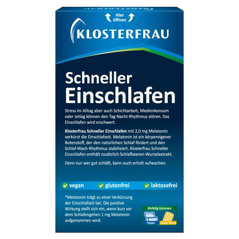 Klosterfrau Schneller Einschlafen 2,0 mg Melatonin Intens, 30 St