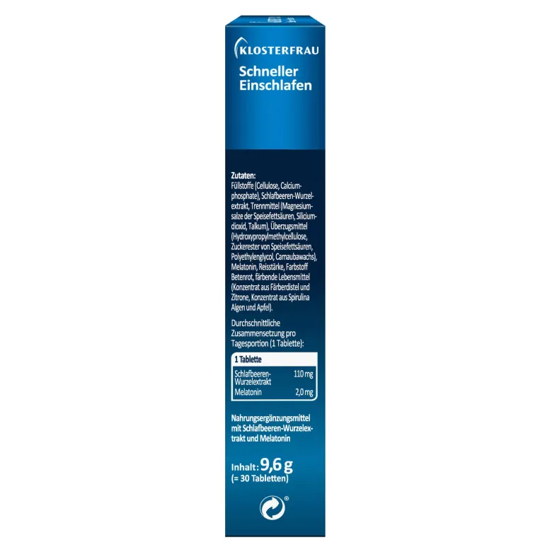 Klosterfrau Schneller Einschlafen 2,0 mg Melatonin Intens, 30 St