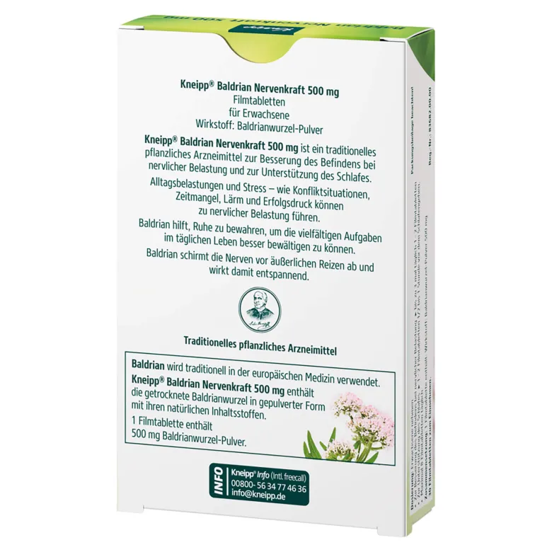 Kneipp Baldrian Nervenkraft 500 mg Filmtabletten, 30 St