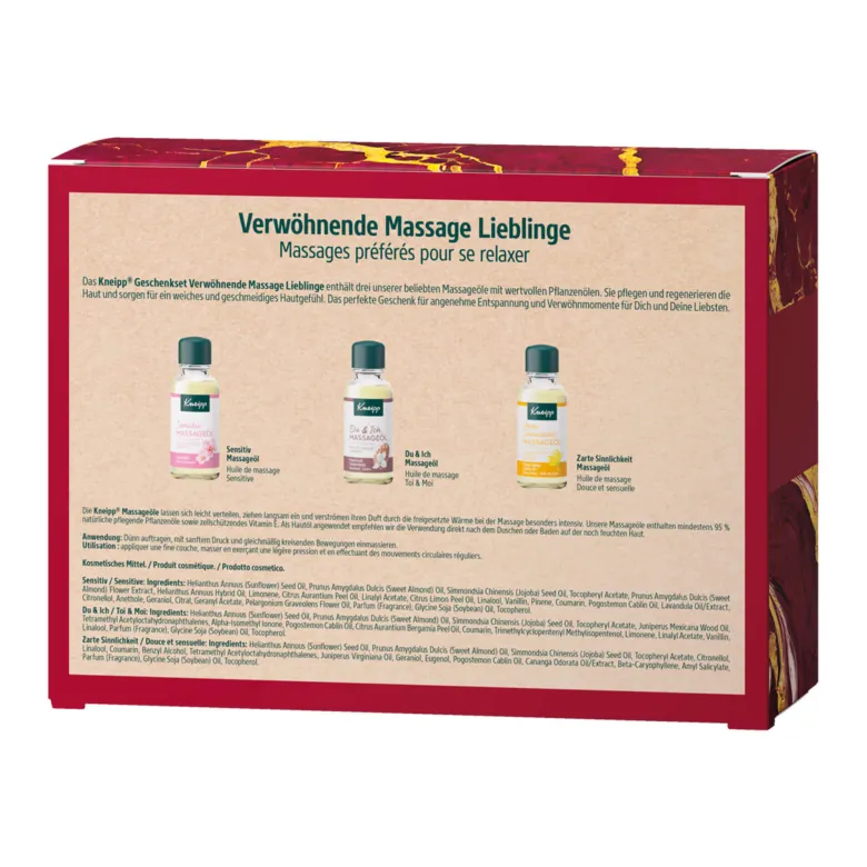 Kneipp Geschenkpackung Verwöhnende Massage Lieblinge, 3X20 ml