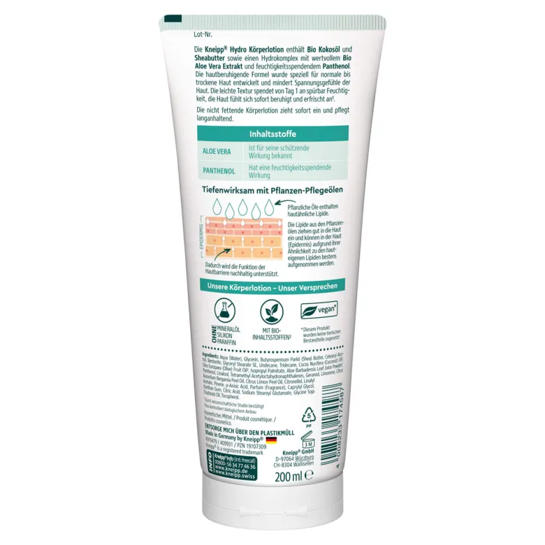 Kneipp Hydro Körperlotion Aloe Vera, 200 ml