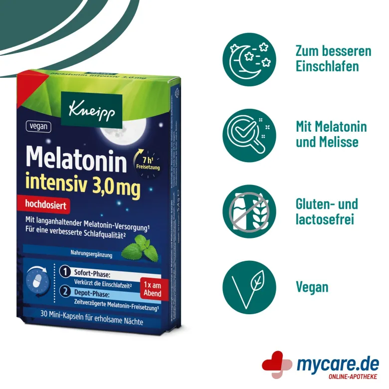 Kneipp Melatonin intensiv 3,0 mg Kapseln, 30 St