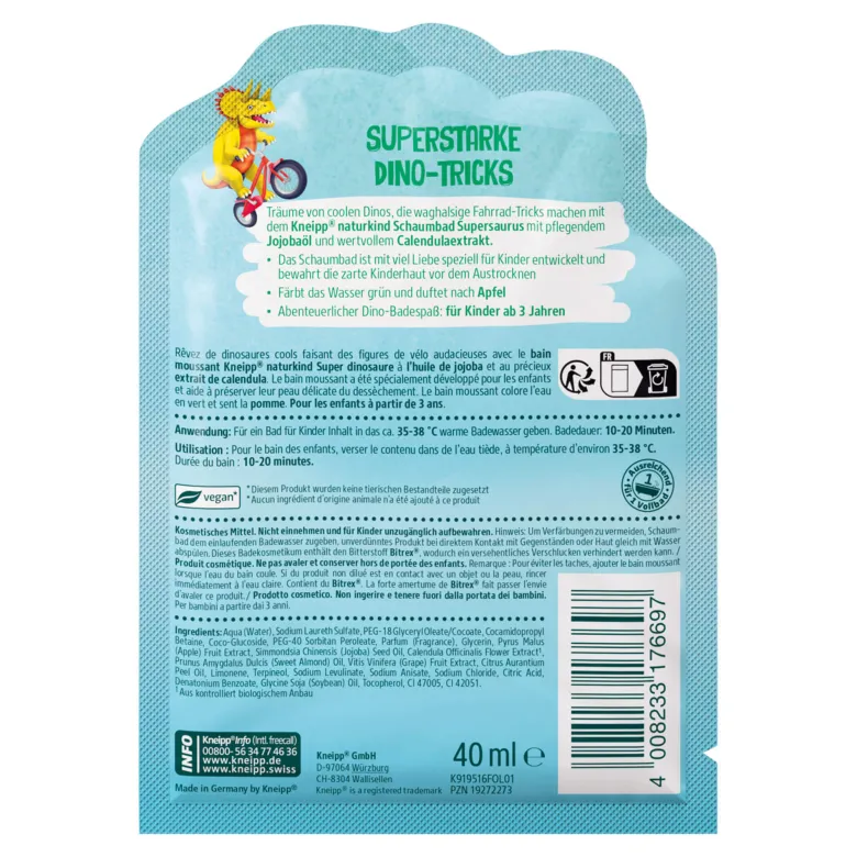 Kneipp Naturkind Schaumbad Supersaurus, 40 ml