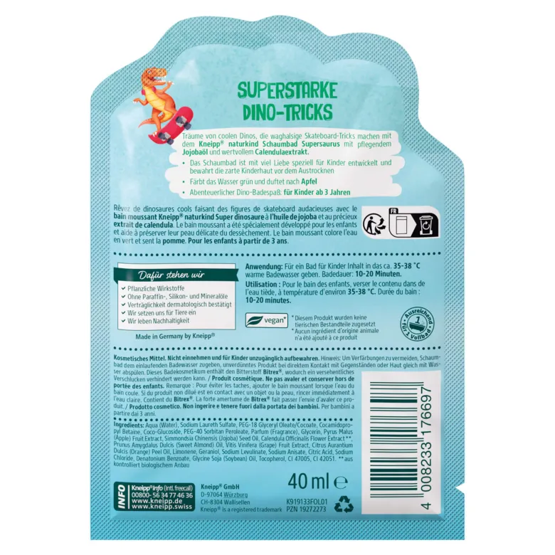 Kneipp Naturkind Schaumbad Supersaurus, 40 ml
