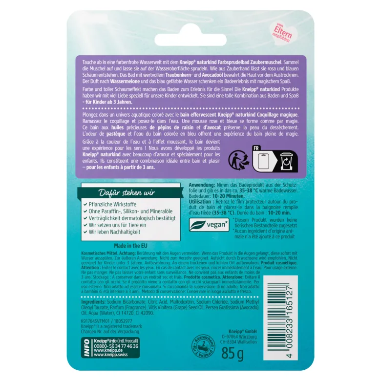 Kneipp Naturkind Zaubermuschel Farbsprudelbad, 85 g