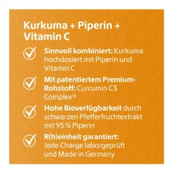 Kurkuma+Curcumin+Piperin+Vitamin C Kapseln, 120 St