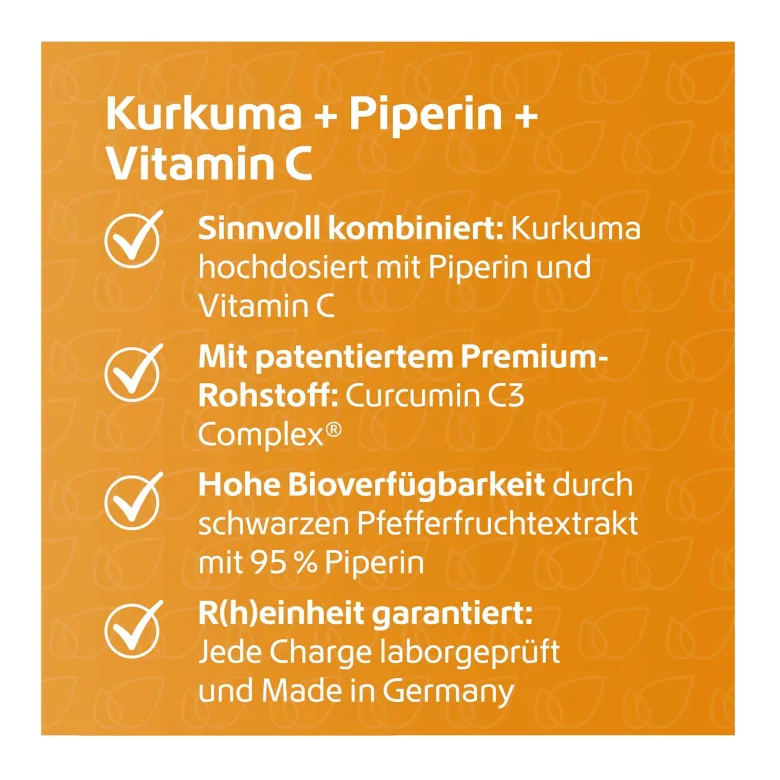 Kurkuma+Curcumin+Piperin+Vitamin C Kapseln, 120 St